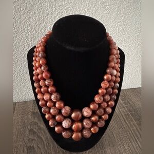 Elegant Multi-Strand Brown Necklace